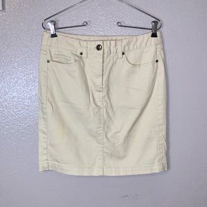 Dalia Collection off white stretchy office pencil skirt